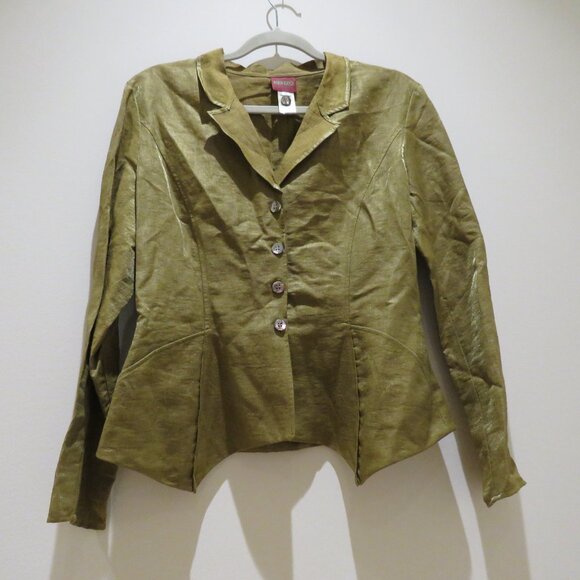 VINTAGE KENZO Linen Blend Lightweight Point Hem Blazer Academia Avant Garde - Picture 7 of 12